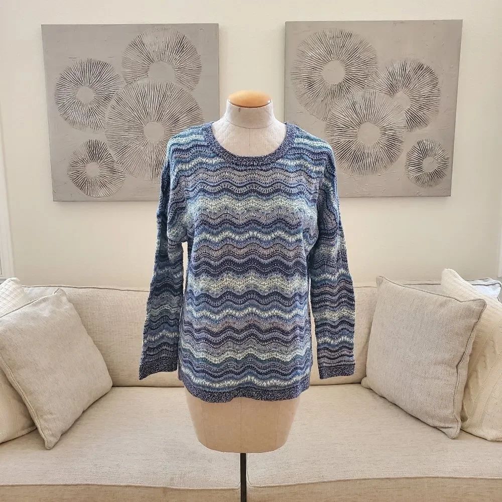J. Jill Chevron Crewneck Sweater sz MP